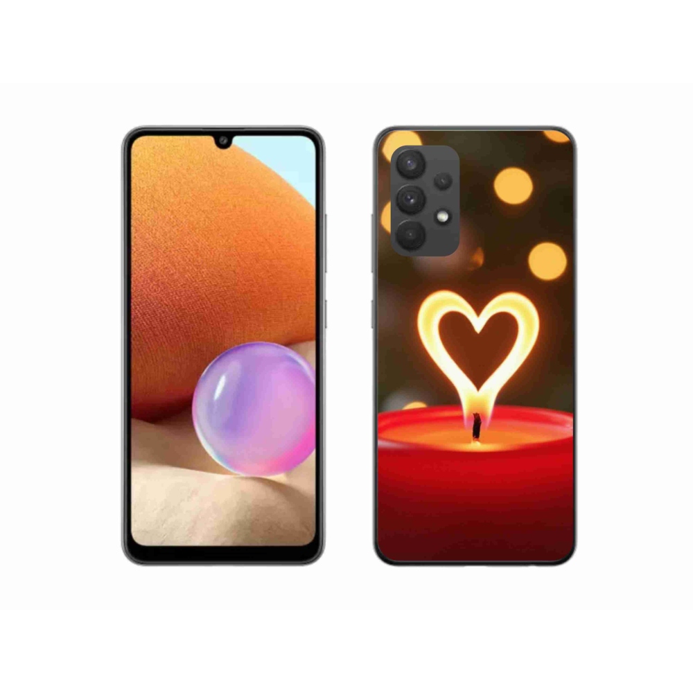 Zselés borítás mmCase Samsung Galaxy A32 4G - láng szíve