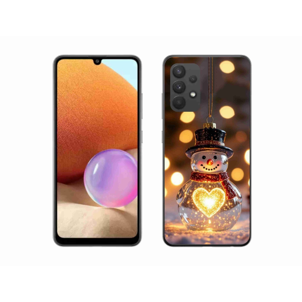 Gél borítás mmCase Samsung Galaxy A32 4G - karácsonyi hóemberhez