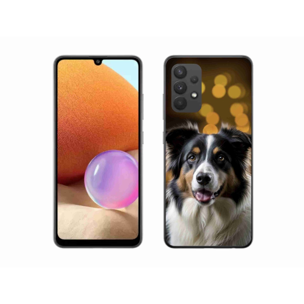 Gél borítás mmCase Samsung Galaxy A32 4G - mosolygós ausztrál juhászkutya számára