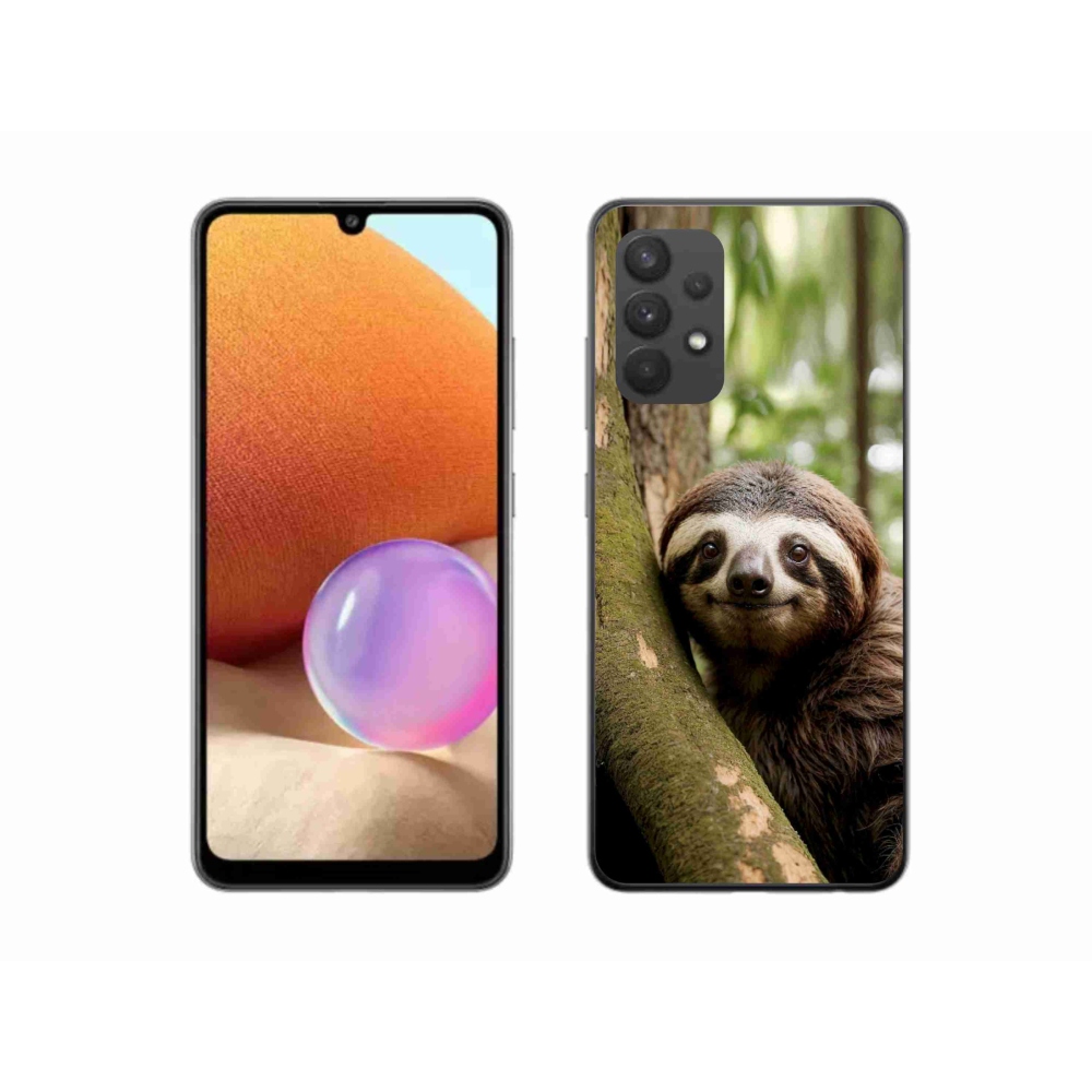 Gél borítás mmCase Samsung Galaxy A32 4G - mosolygó lajhárhoz