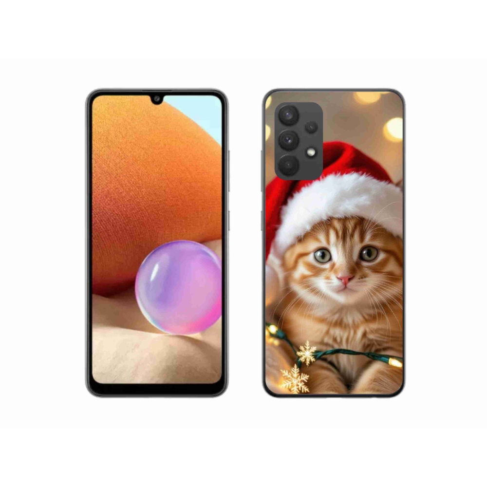 Gél borítás mmCase Samsung Galaxy A32 4G - Karácsonyi cica