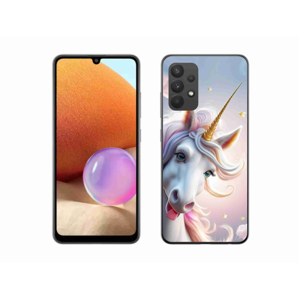 Zselés borítás mmCase Samsung Galaxy A32 4G - vidám egyszarvúhoz