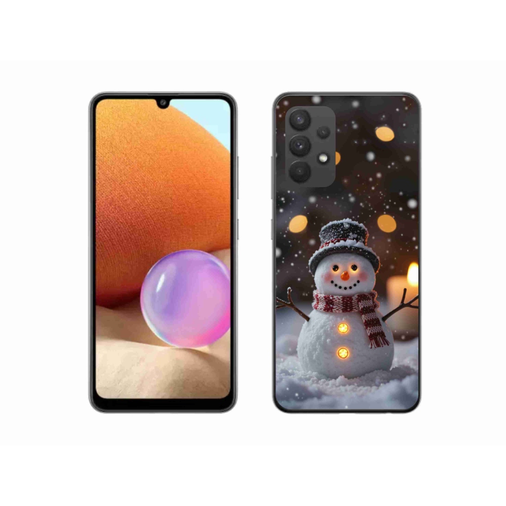Gél borítás mmCase Samsung Galaxy A32 4G - vidám hóemberhez