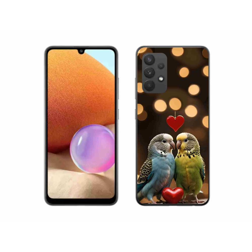 Gél borítás mmCase Samsung Galaxy A32 4G - szerelmes papagájok