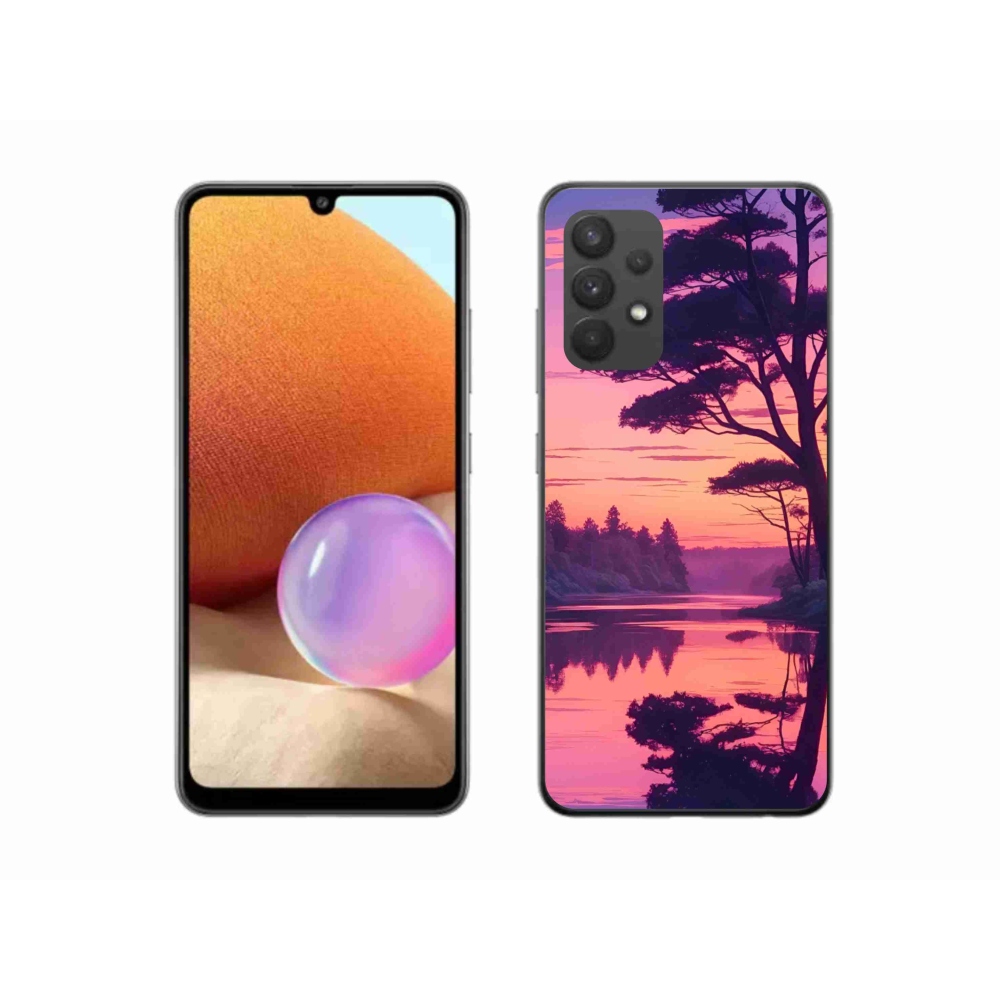 Gél borítás mmCase Samsung Galaxy A32 4G - naplemente a tó felett