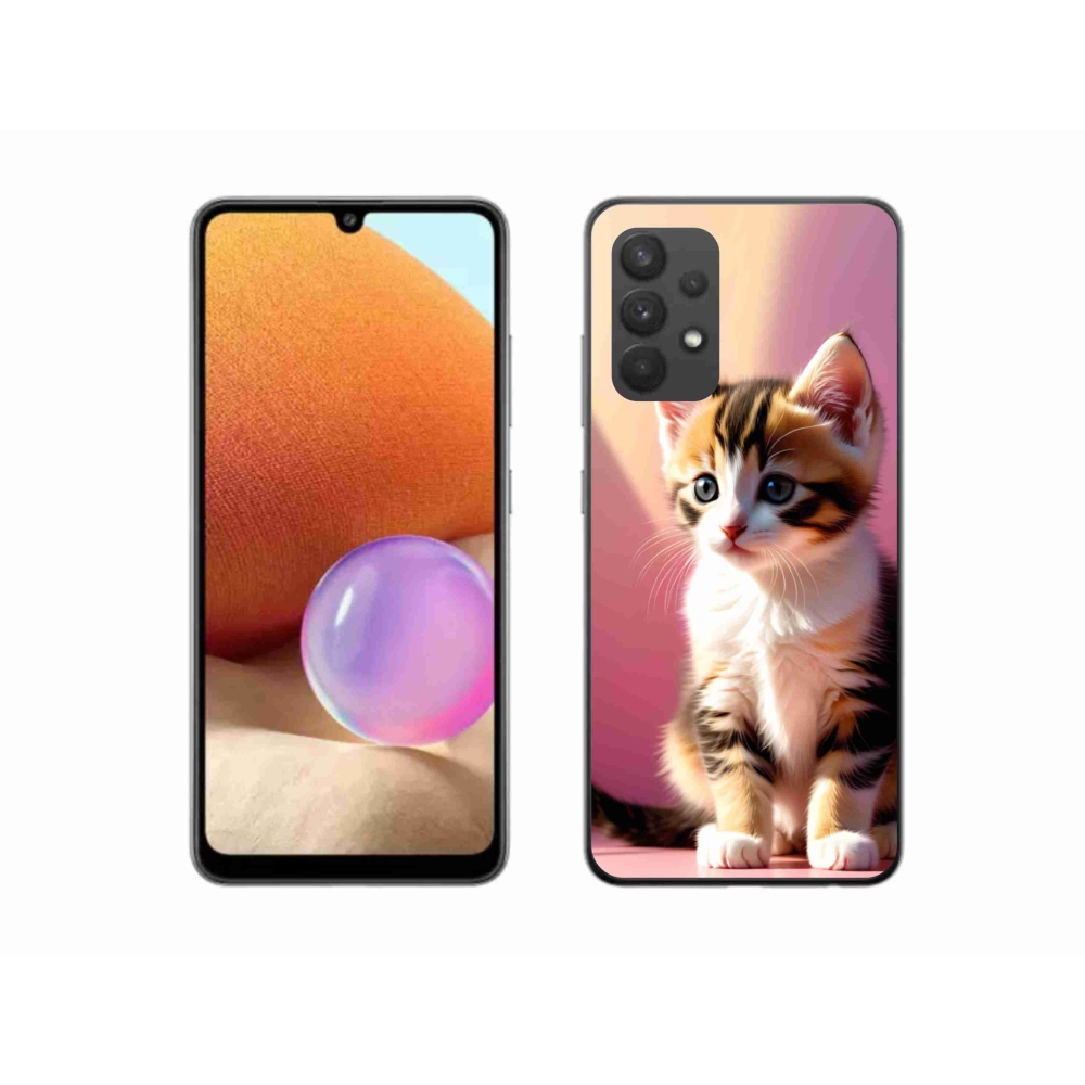 Gél borítás mmCase Samsung Galaxy A32 4G - kíváncsi cica 2