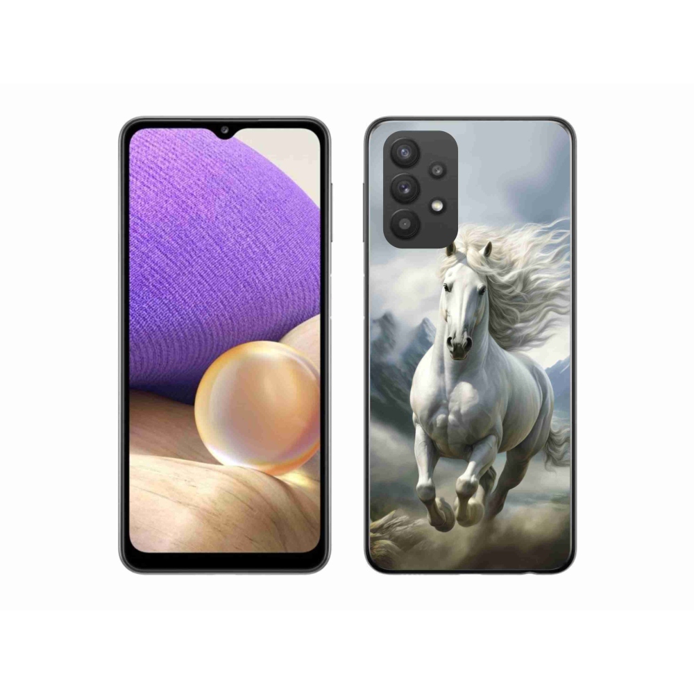 Gél borító mmCase Samsung Galaxy A32 5G - futó fehér ló 3