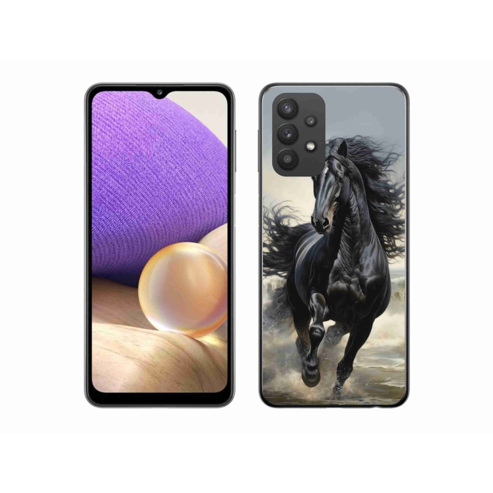 Gél borítás mmCase Samsung Galaxy A32 5G - fekete ló futófekete