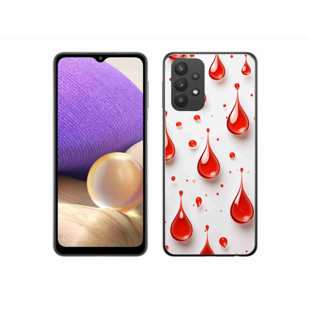 Gél védőhuzat mmCase Samsung Galaxy A32 5G - piros cseppek