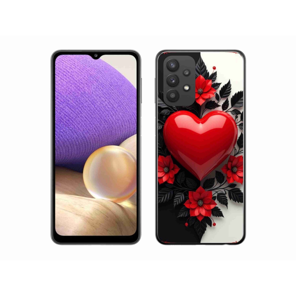 Gél védőhuzat mmCase Samsung Galaxy A32 5G - piros szív
