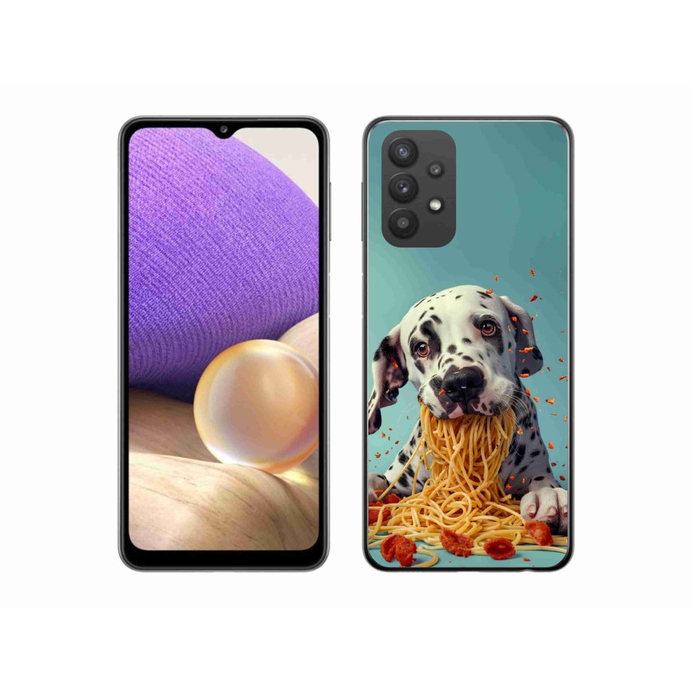 Zselés borítás mmCase Samsung Galaxy A32 5G - Dalmát és spagetti
