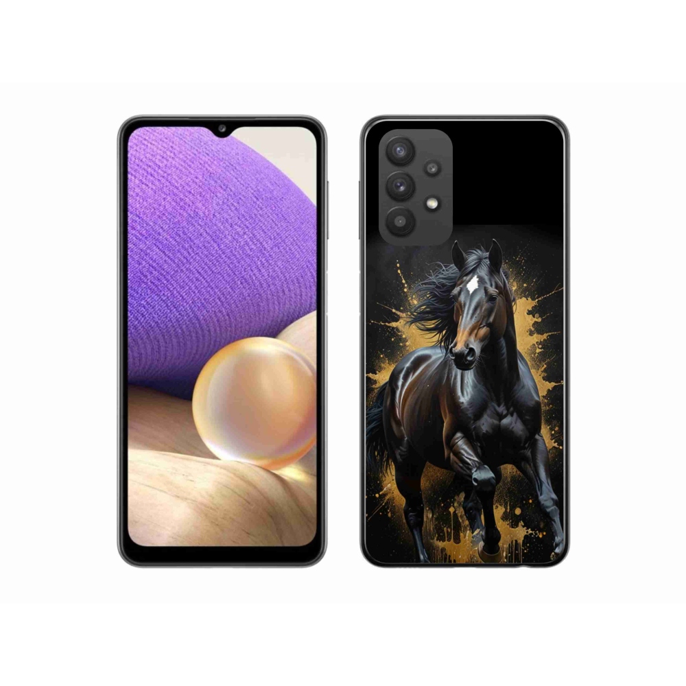 Zselés borítás mmCase Samsung Galaxy A32 5G - elegáns fekete ménes