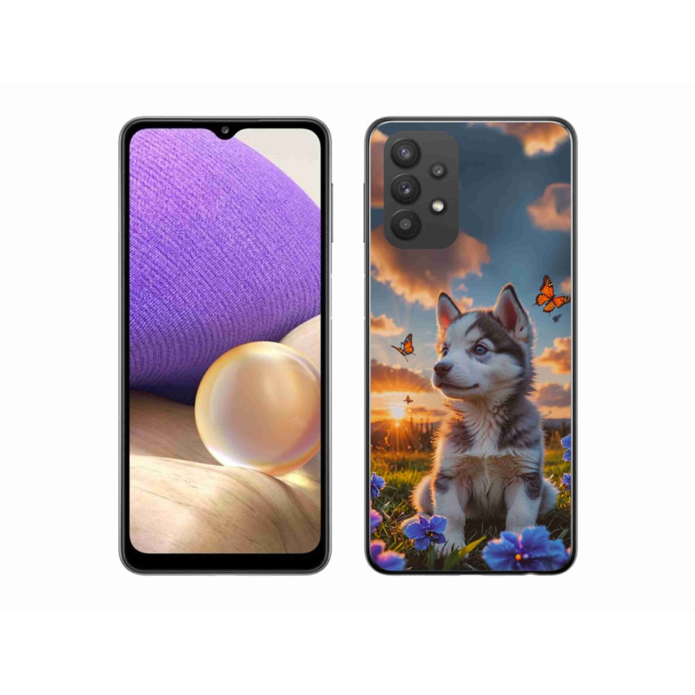 Gél borítás mmCase Samsung Galaxy A32 5G - husky a naplementében