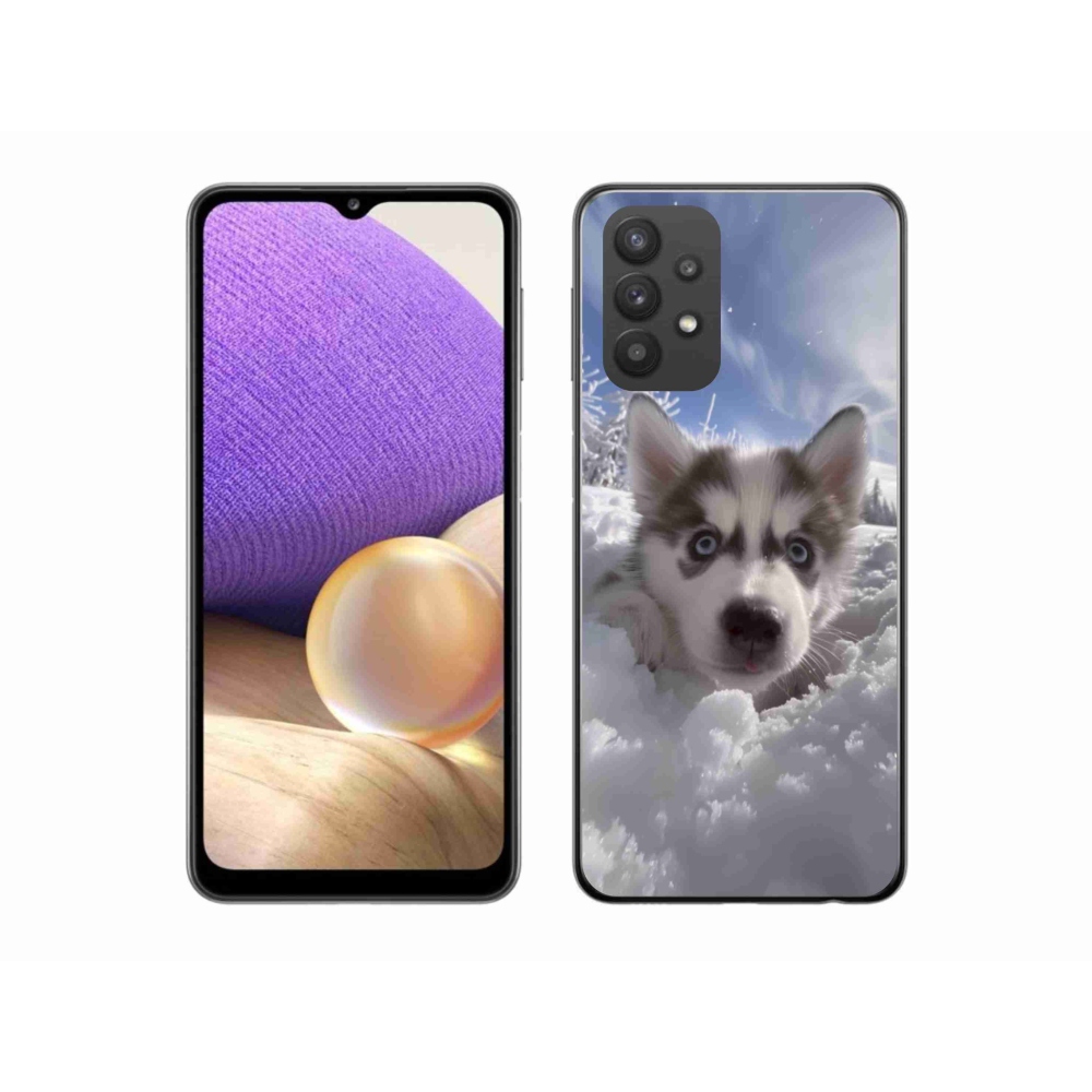 Gél borítás mmCase Samsung Galaxy A32 5G - husky a hóban