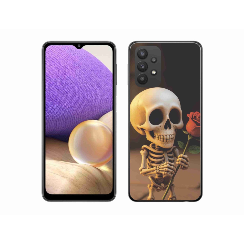 Gél borító mmCase Samsung Galaxy A32 5G - csontváz rózsával mmCase Samsung Galaxy A32 5G - csontváz rózsával