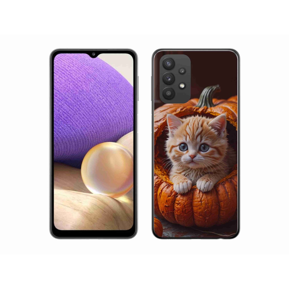 Gél borítás mmCase Samsung Galaxy A32 5G - cica és tök 2