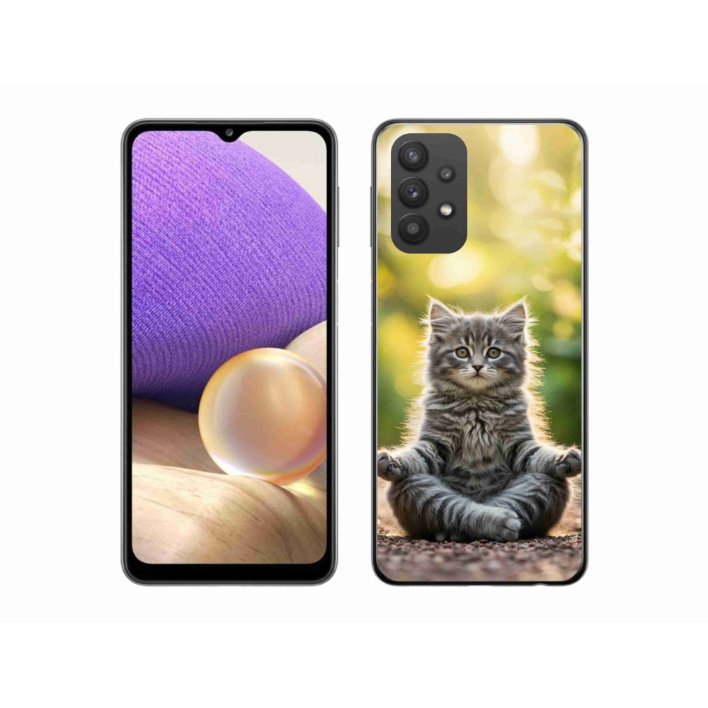 Gél borítás mmCase Samsung Galaxy A32 5G - meditáló cica