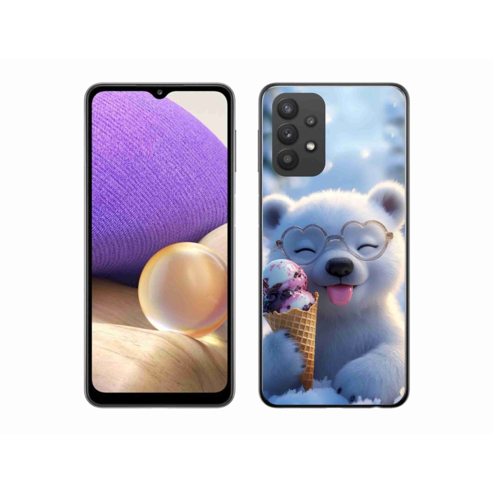 Gél borítás mmCase Samsung Galaxy A32 5G - mackó fagylalttal
