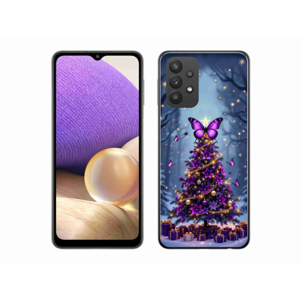 Gél borítás mmCase Samsung Galaxy A32 5G - pillangó karácsonyfa