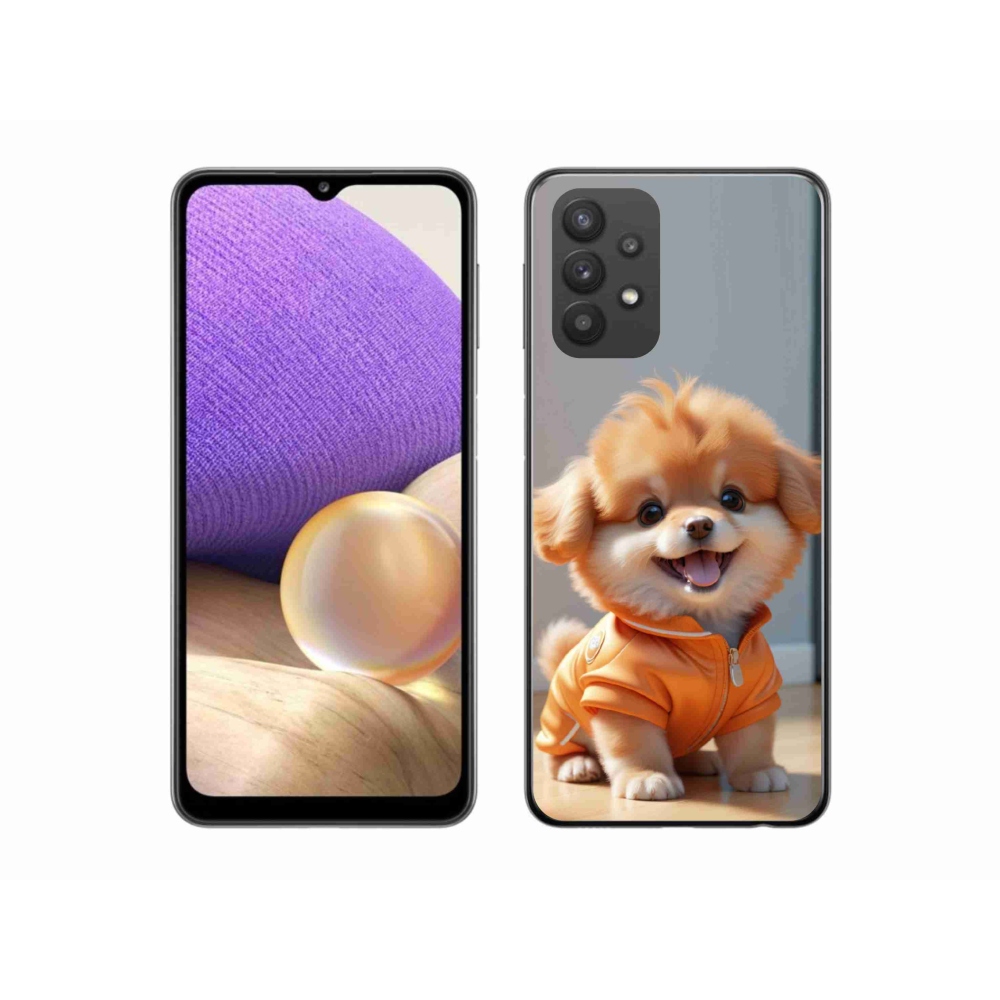 Zselés borítás mmCase Samsung Galaxy A32 5G - aranyos pomerániai pulóverben