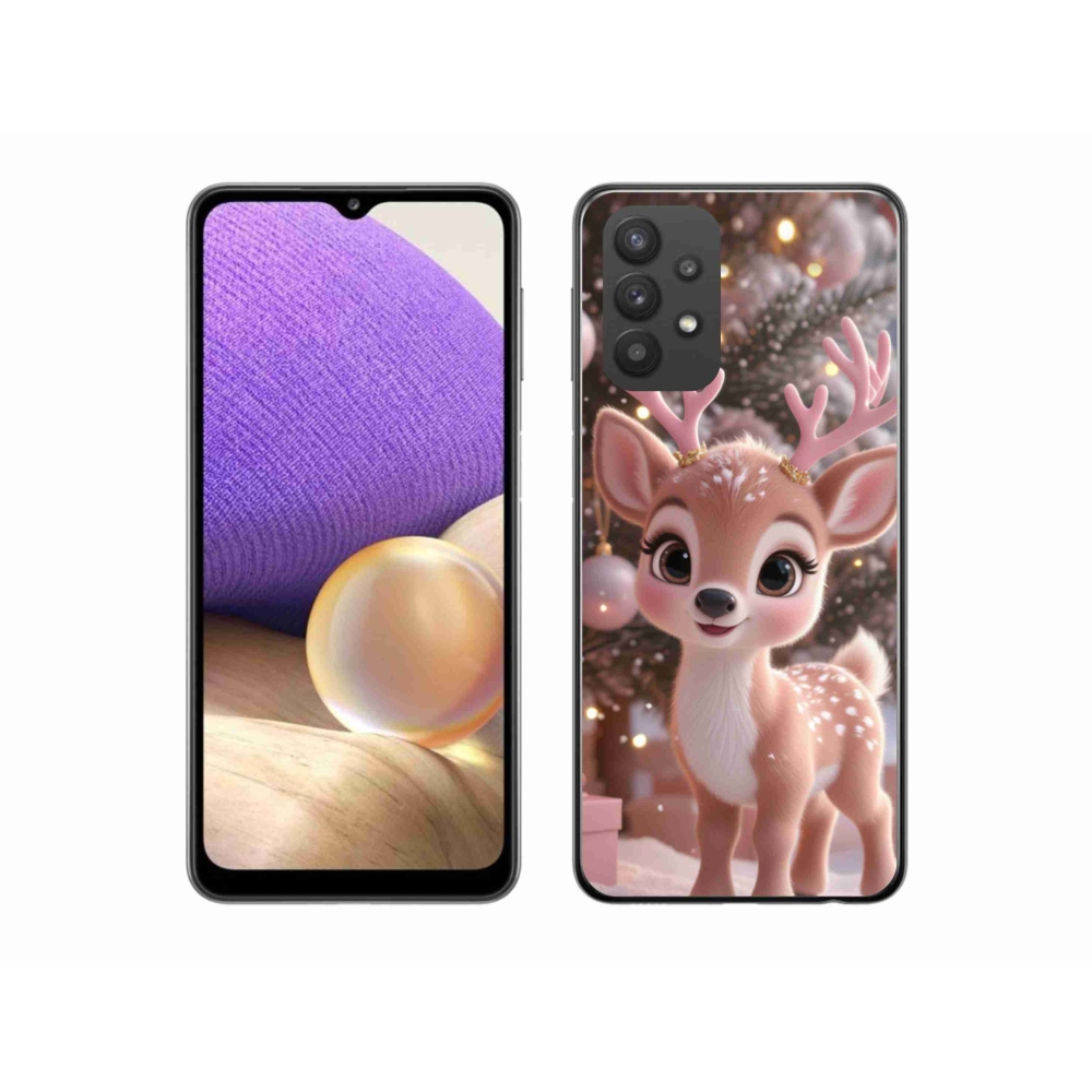 Zselés borítás mmCase Samsung Galaxy A32 5G - aranyos rénszarvashoz