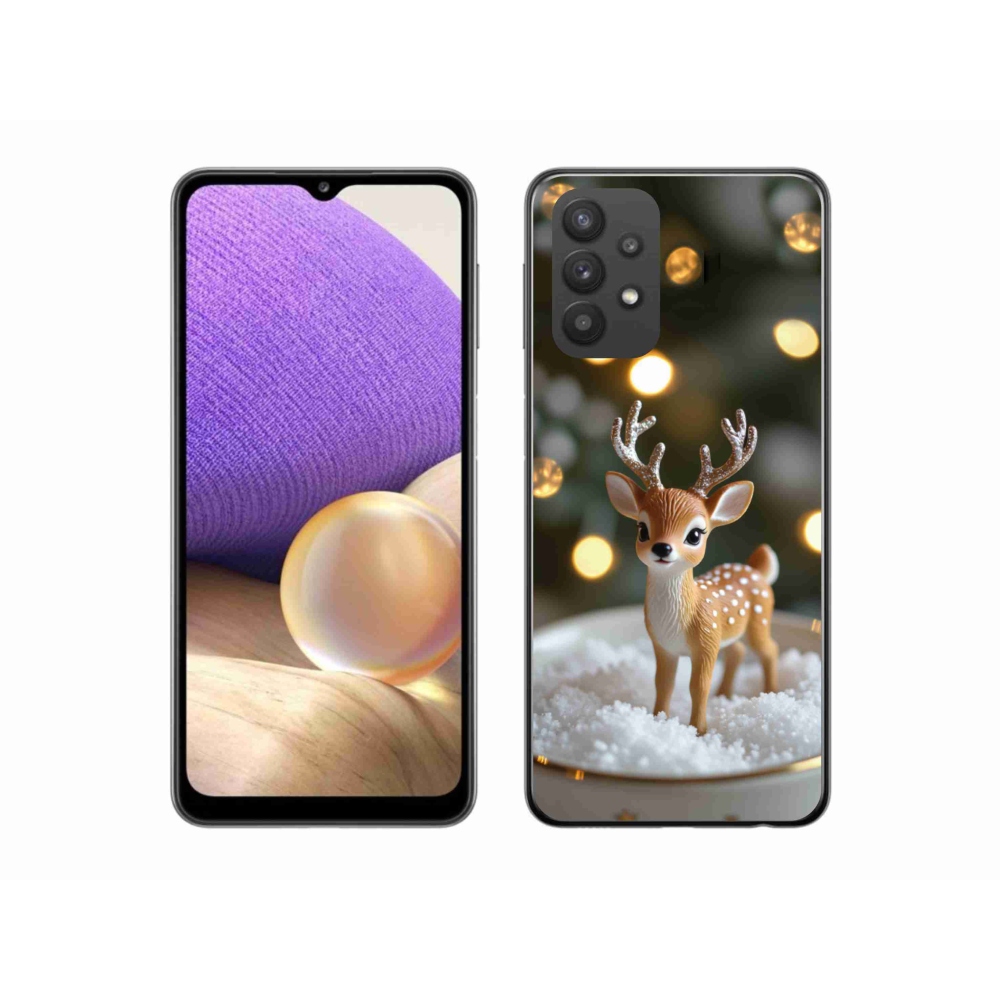 Gél borítás mmCase Samsung Galaxy A32 5G - aranyos karácsonyi szarvasok