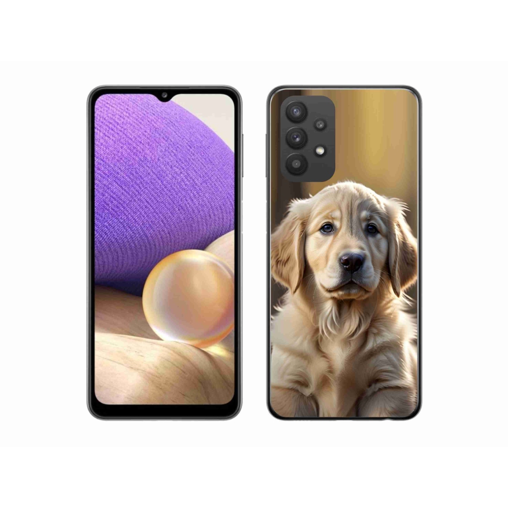 Gél borítás mmCase Samsung Galaxy A32 5G - aranyos arany retrieverhez