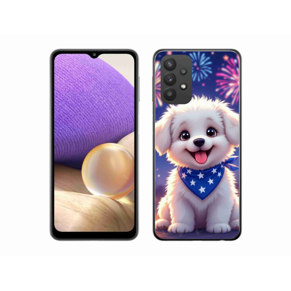 Gél borítás mmCase Samsung Galaxy A32 5G - ünnepi kölyökkutya