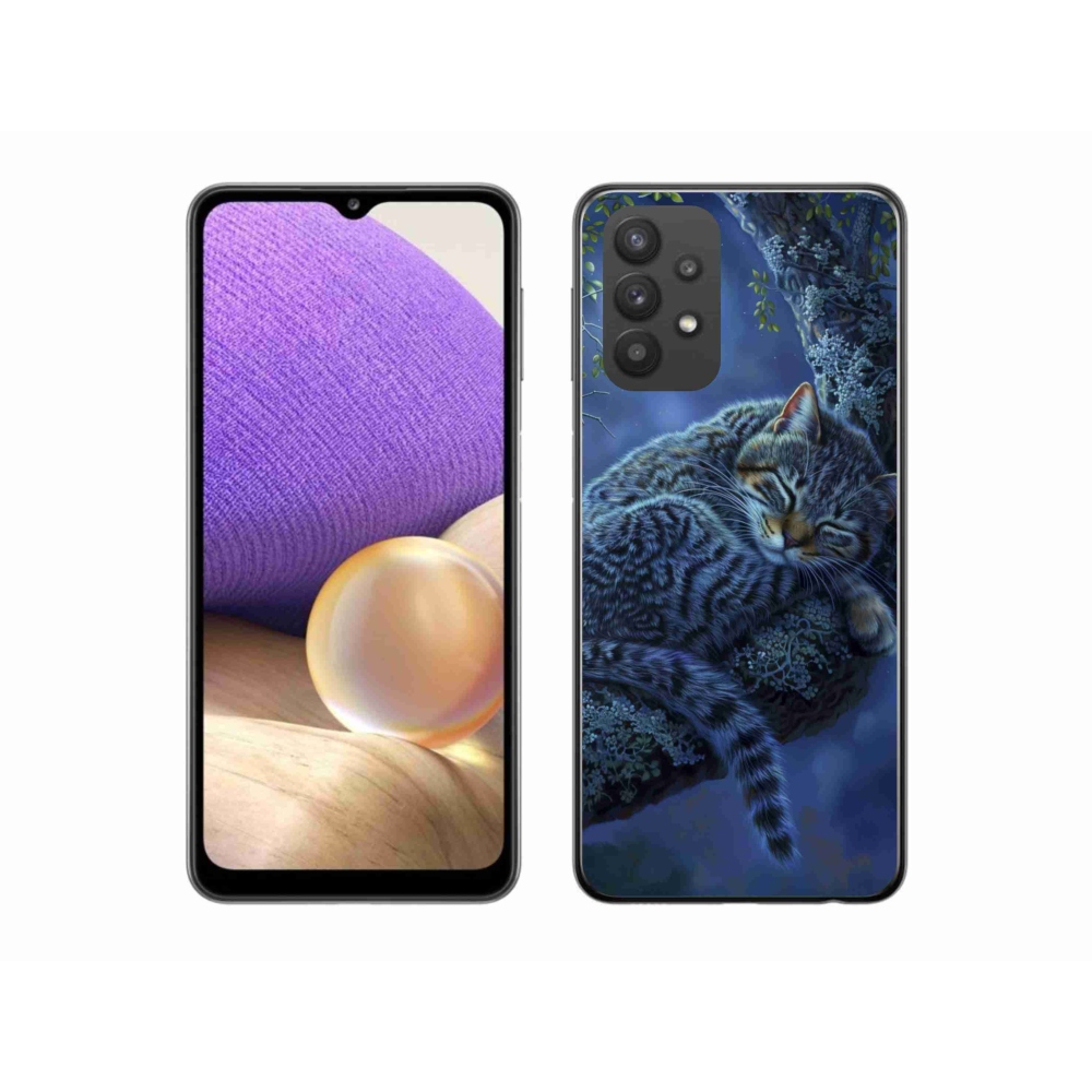 Gél védőhuzat mmCase Samsung Galaxy A32 5G - alvó macska - Samsung Galaxy A32 5G számára