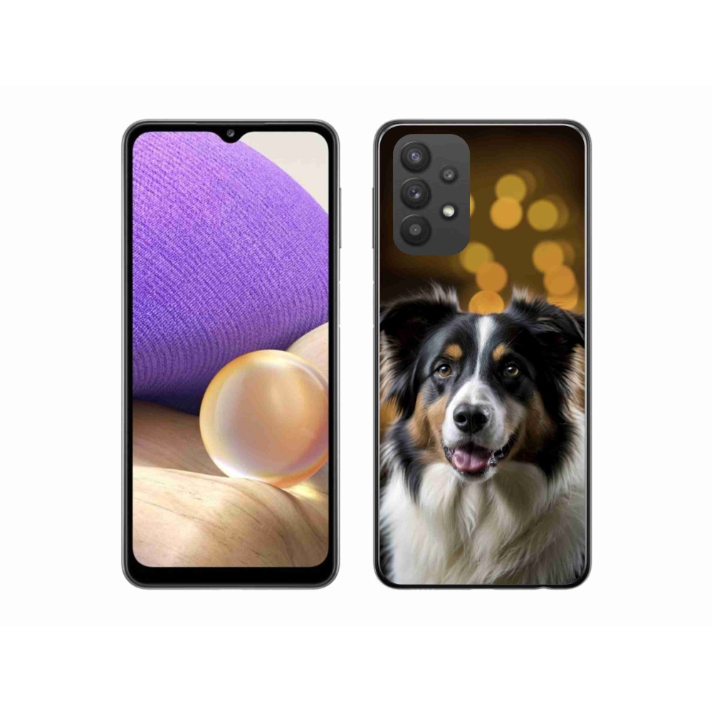 Gél borítás mmCase Samsung Galaxy A32 5G - mosolygós ausztrál juhászkutya számára