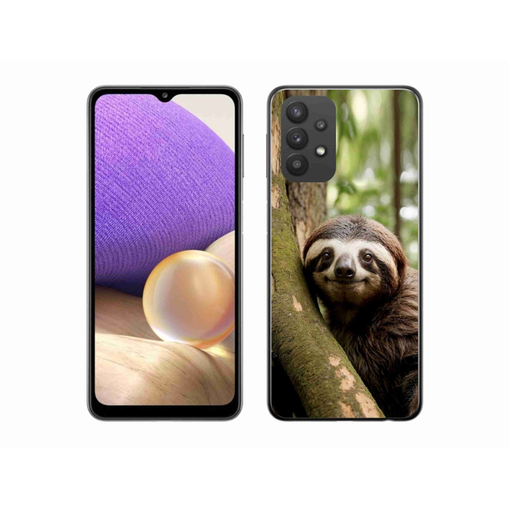 Gél borítás mmCase Samsung Galaxy A32 5G - mosolygó lajhárhoz