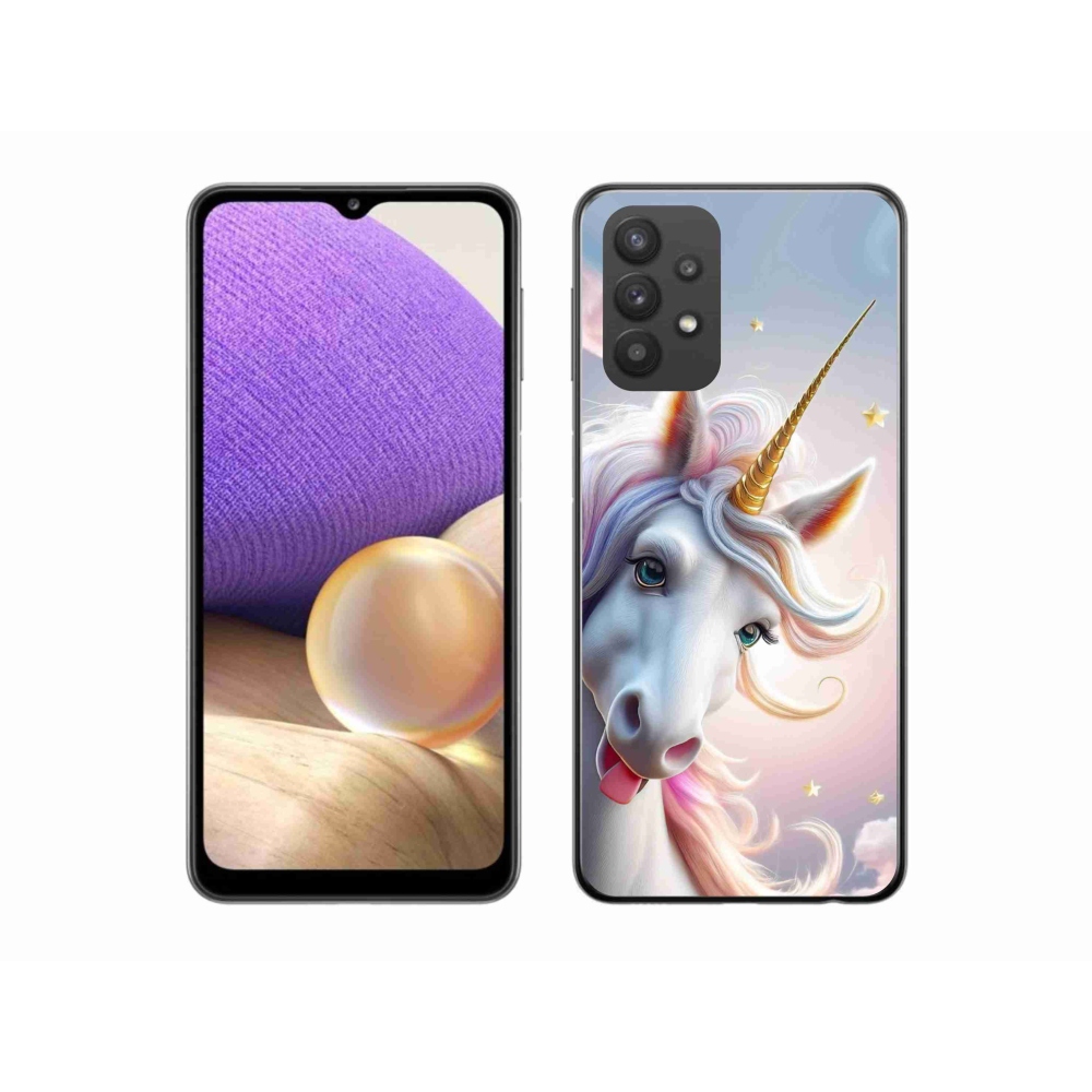 Zselés borítás mmCase Samsung Galaxy A32 5G - vidám egyszarvúhoz