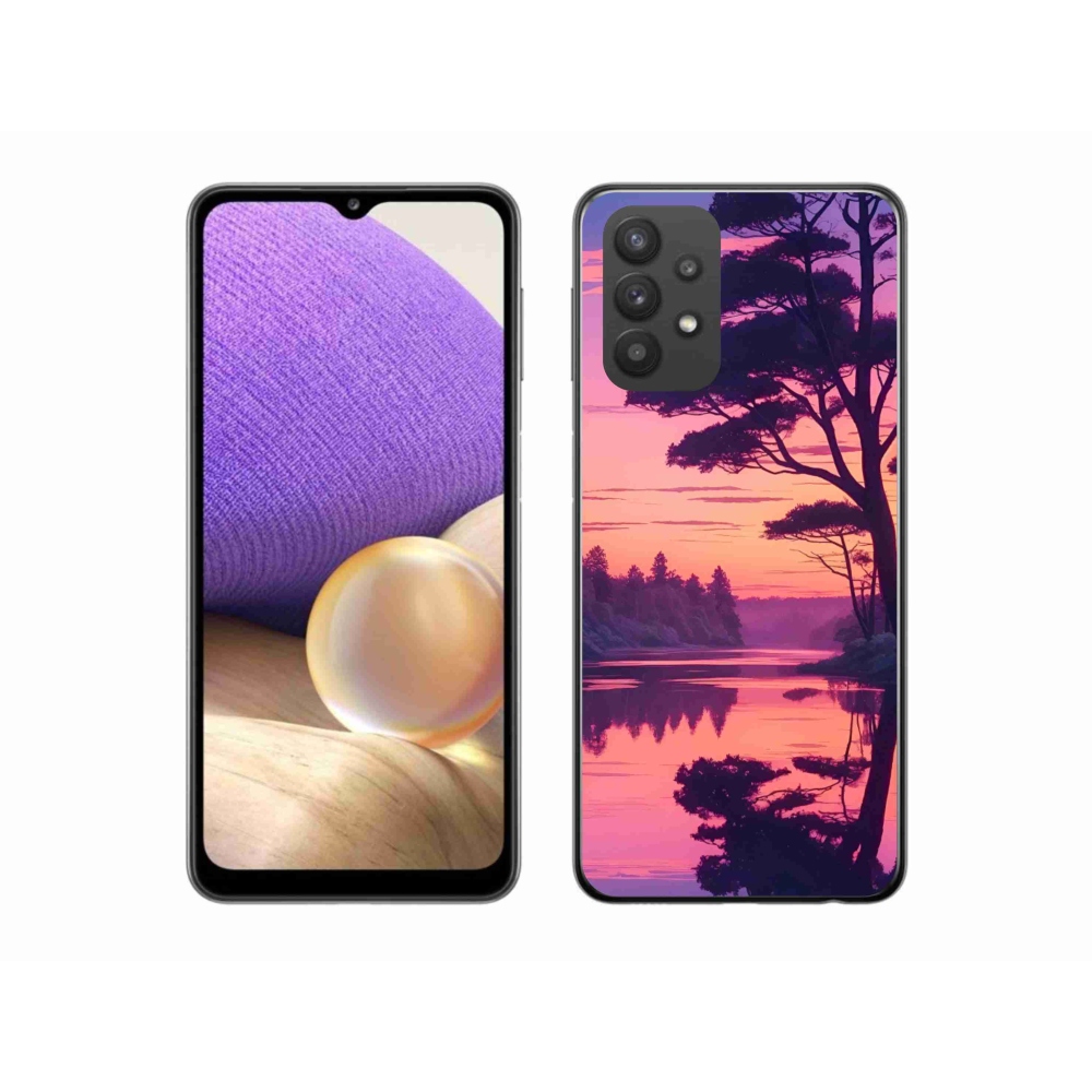 Gél borítás mmCase Samsung Galaxy A32 5G - naplemente a tó felett