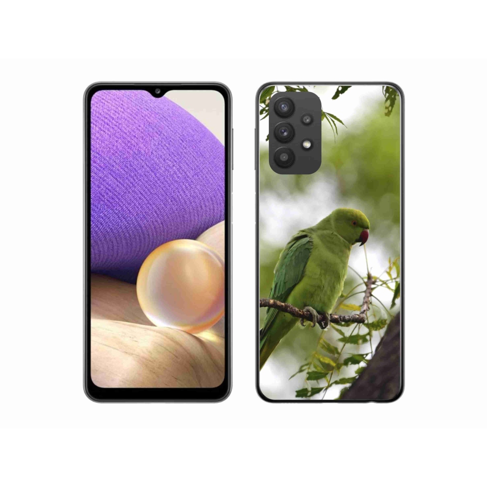 Zselés borítás mmCase Samsung Galaxy A32 5G - zöld papagáj
