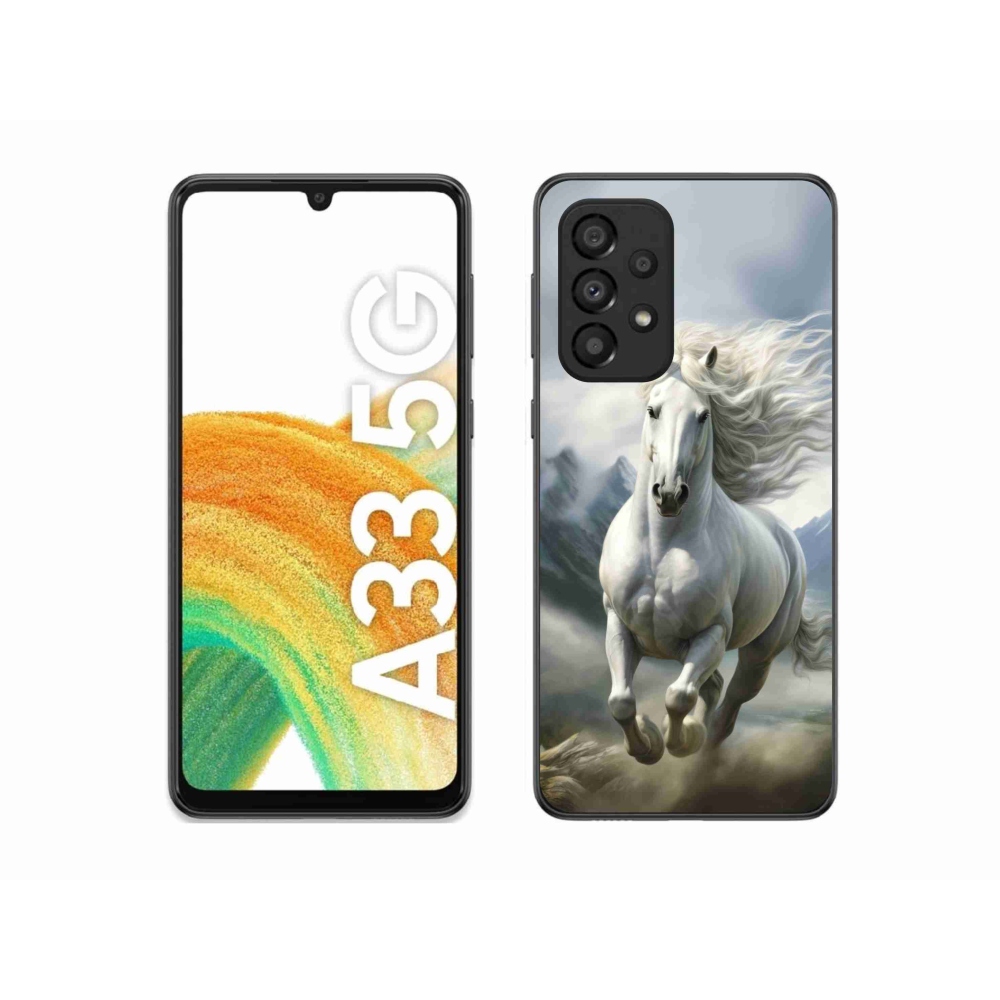 Gél borítás mmCase Samsung Galaxy A33 - futó fehér ló 3