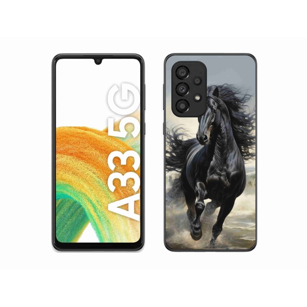 Gél borítás mmCase Samsung Galaxy A33 - futó fekete ló