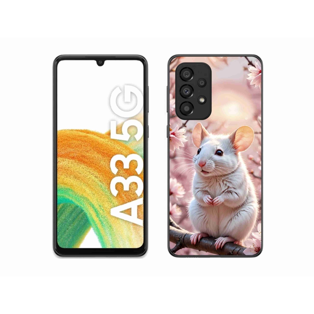 Gél borítás mmCase Samsung Galaxy A33 - fehér egér az ágon