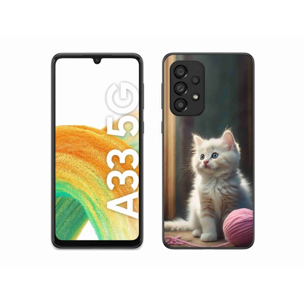 Gél védőhuzat mmCase Samsung Galaxy A33 - fehér cica 2