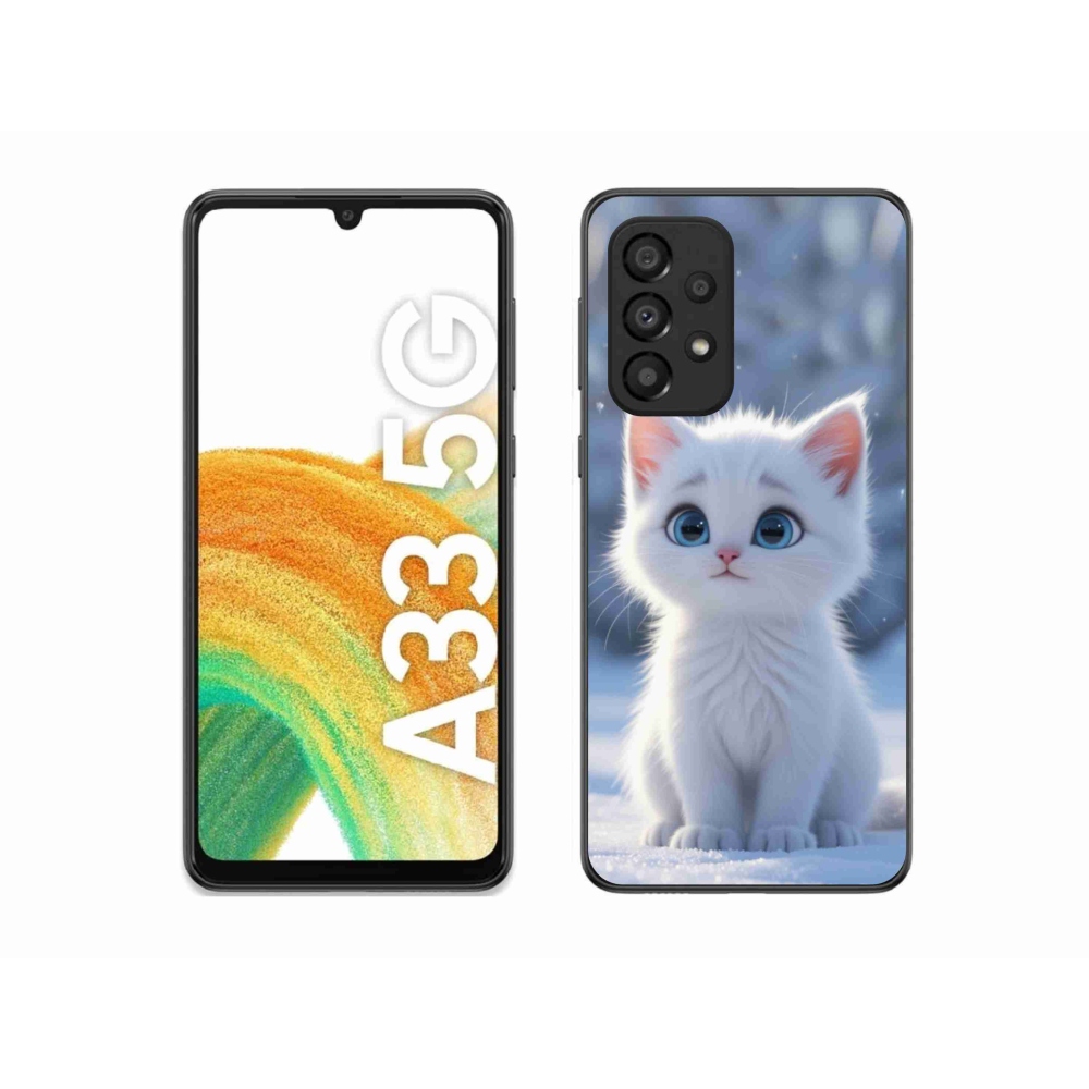 Gél védőhuzat mmCase Samsung Galaxy A33 - fehér cica 3