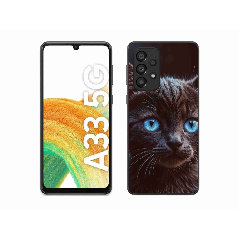Gél védőhuzat mmCase Samsung Galaxy A33 - fekete cica 2