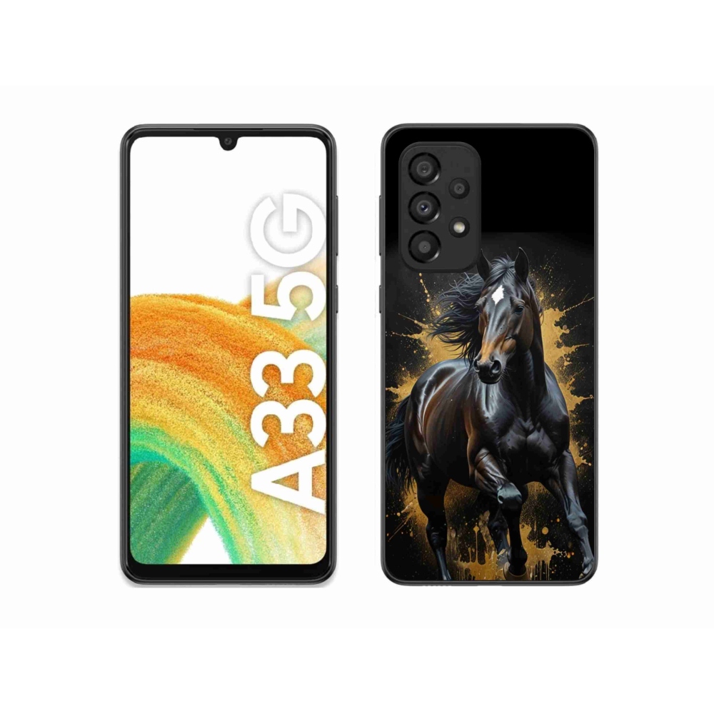 Zselés borítás mmCase Samsung Galaxy A33 készülékhez - elegáns fekete ménes
