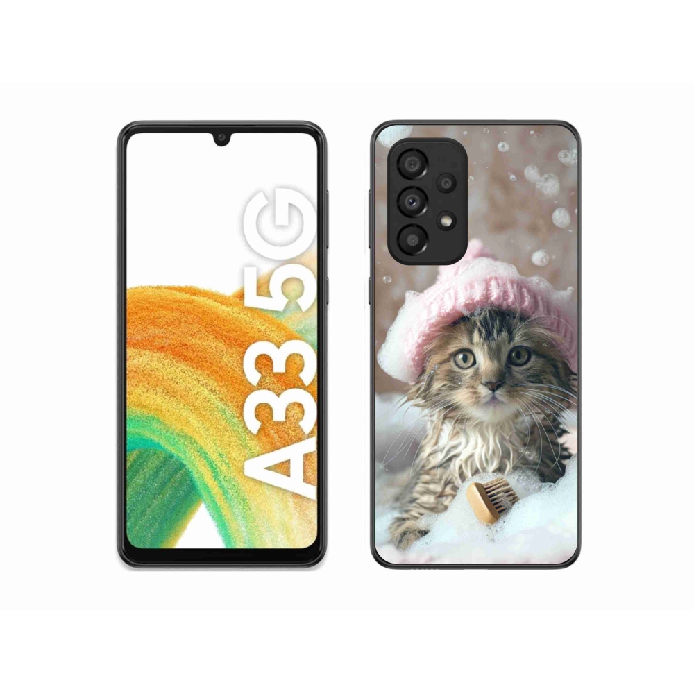 Gél borítás mmCase Samsung Galaxy A33 készülékhez - cica és fürdőkád