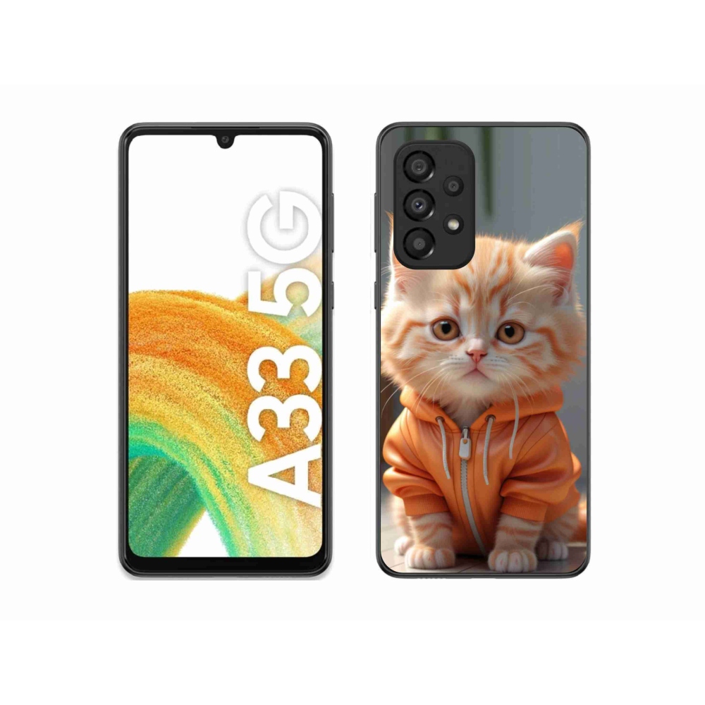 Zselés borítás mmCase Samsung Galaxy A33 készülékhez - cica melegítőben