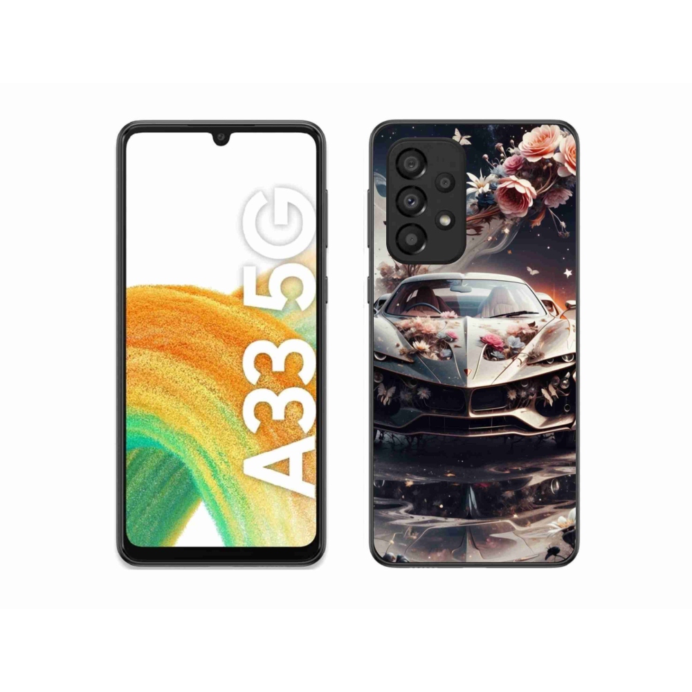 Gél borító mmCase Samsung Galaxy A33 - virágos sportkocsihoz