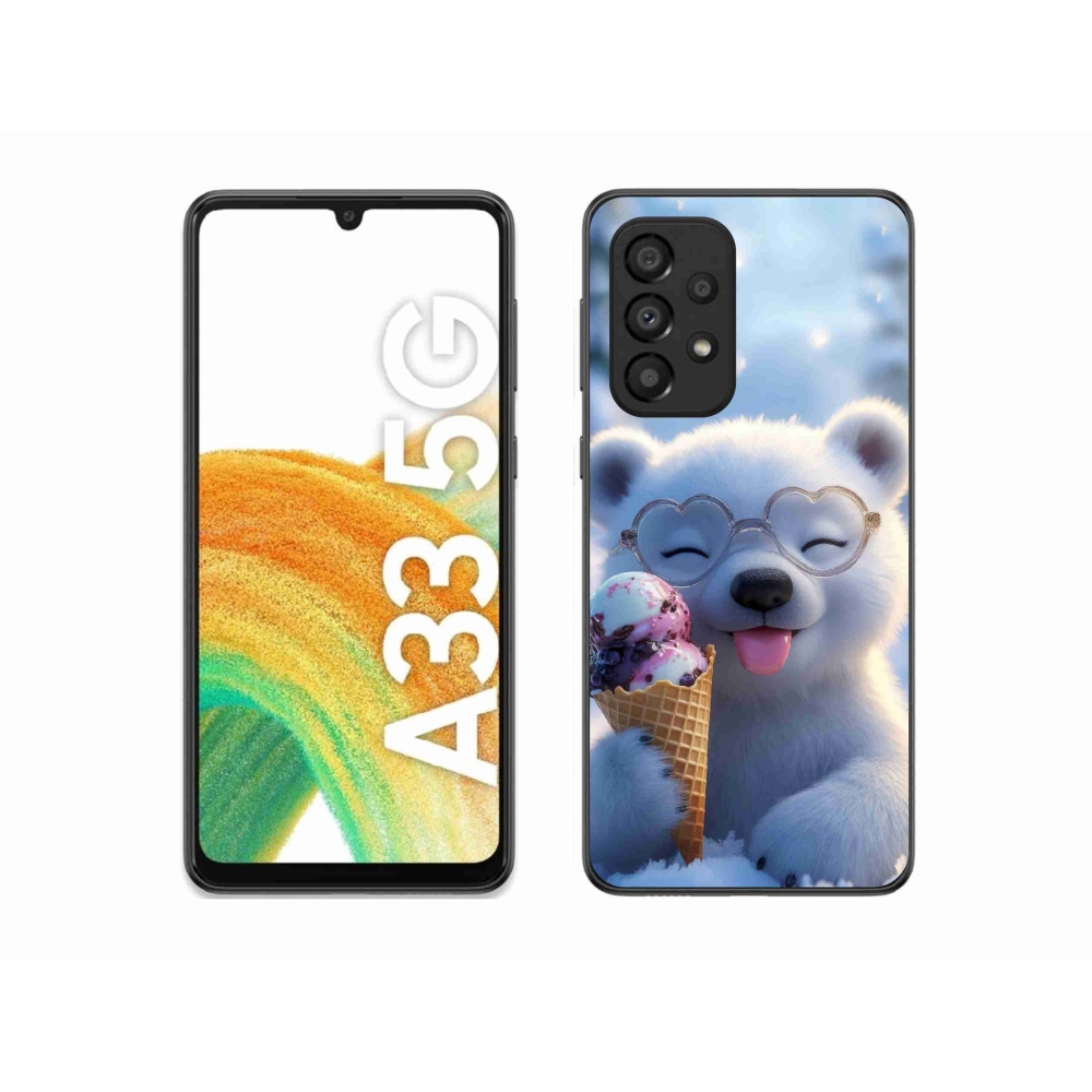 Gél borítás mmCase Samsung Galaxy A33 készülékhez - mackó fagylalttal