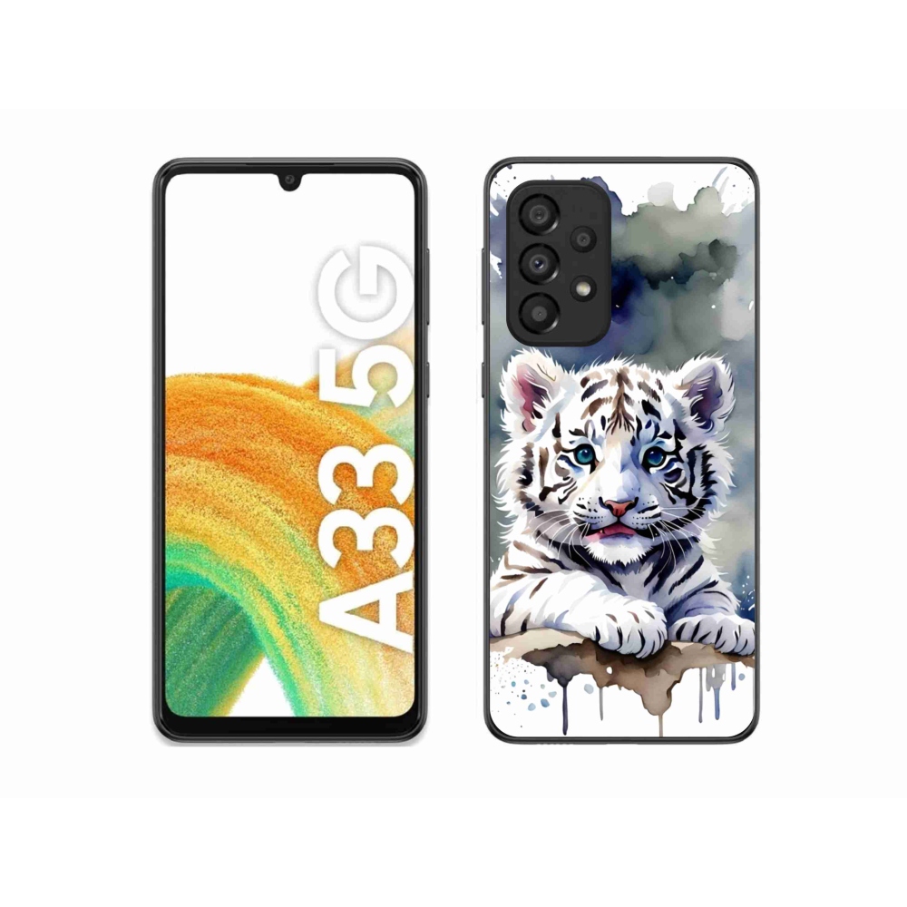 Gél borítás mmCase Samsung Galaxy A33 - fehér tigriskölyökhöz