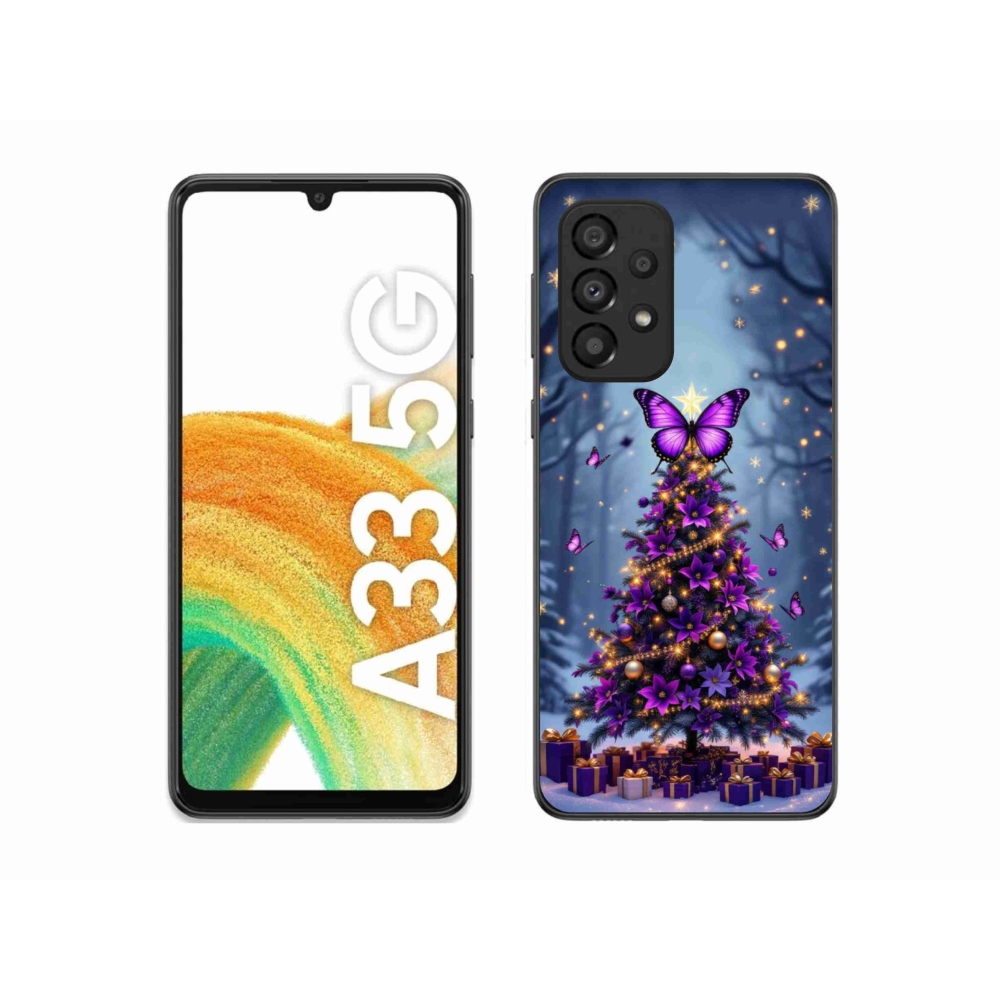 Gél borítás mmCase Samsung Galaxy A33 - pillangó karácsonyfa