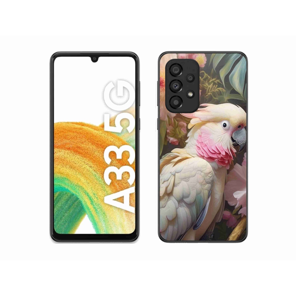 Zselés borítás mmCase Samsung Galaxy A33 készülékhez - papagáj kakadu rózsaszín 2