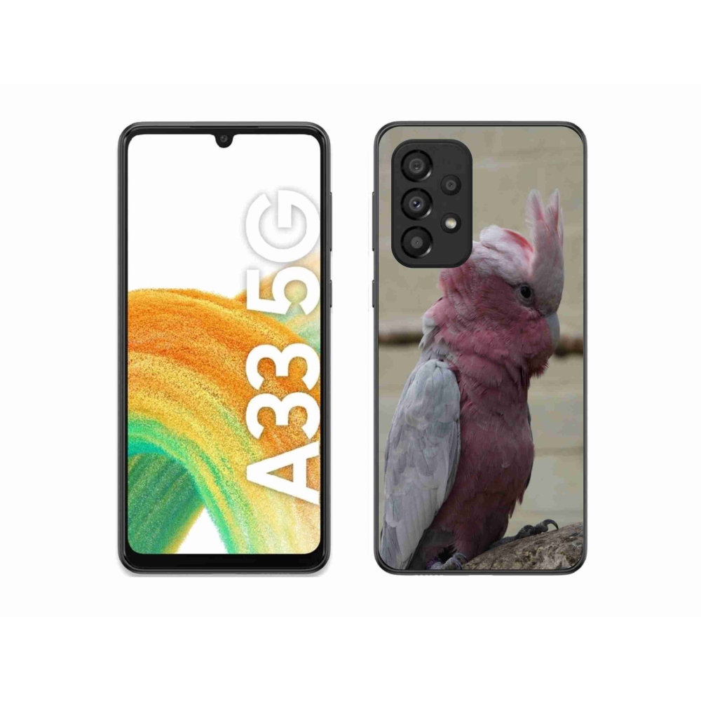 Zselés borítás mmCase Samsung Galaxy A33 készülékhez - papagáj kakadu rózsaszínű
