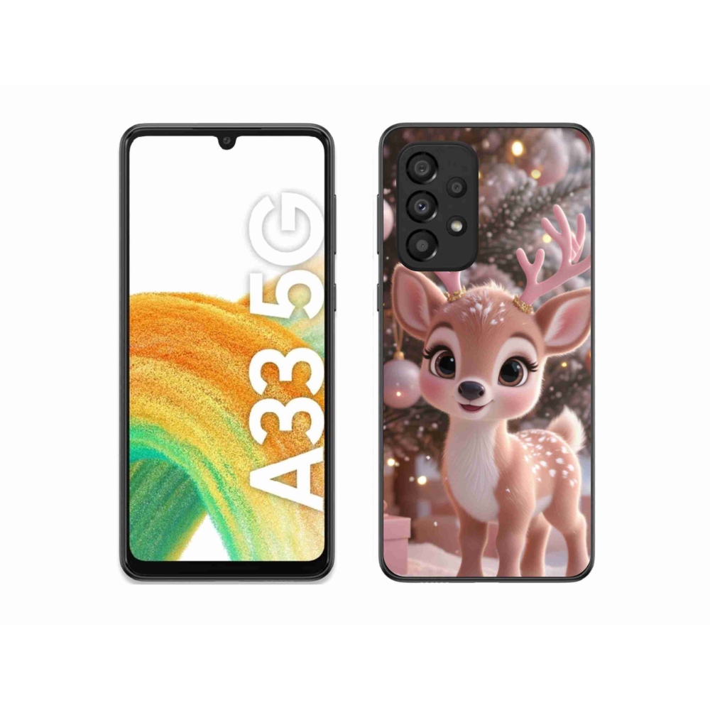 Gél borítás mmCase Samsung Galaxy A33 készülékhez - aranyos rénszarvas